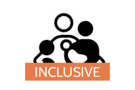A graphic that reads Inclusive